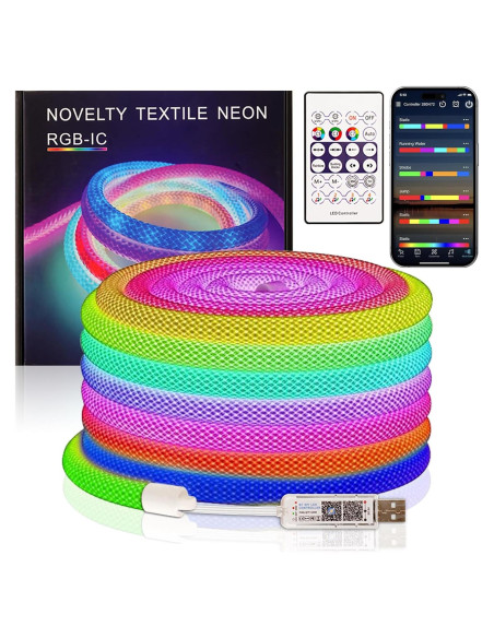 Tira de LED Neón RGB+IC 1m TK99SW Flexible a Prueba de Agua