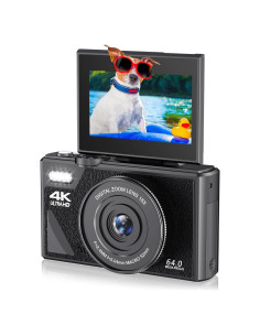 Cámara Digital 64MP Dpofirs 4K con Zoom 18X y Pantalla Plegable