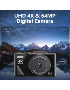 Cámara Digital 64MP Dpofirs 4K con Zoom 18X y Pantalla Plegable 2
