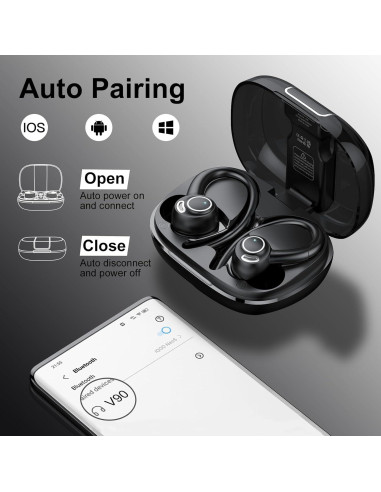 Auriculares Inalámbricos Bluetooth 5.3 VKROBAG V90 IP7 48h