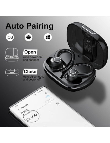 Auriculares Inalámbricos Bluetooth 5.3 VKROBAG V90 IP7 48h