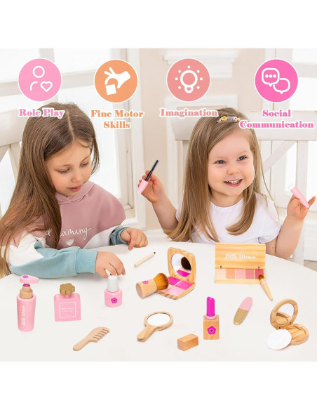 Juego de Maquillaje de Madera Twood 15 Piezas para Niñas