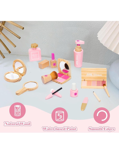 Juego de Maquillaje de Madera Twood 15 Piezas para Niñas