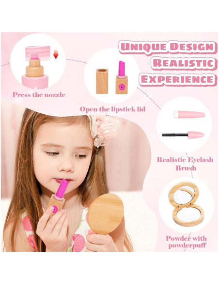 Juego de Maquillaje de Madera Twood 15 Piezas para Niñas