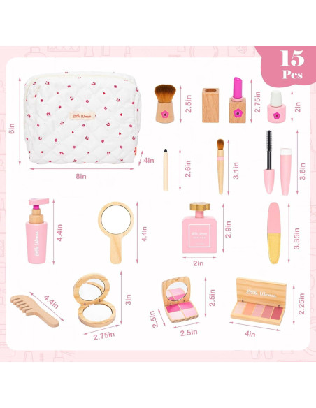 Juego de Maquillaje de Madera Twood 15 Piezas para Niñas