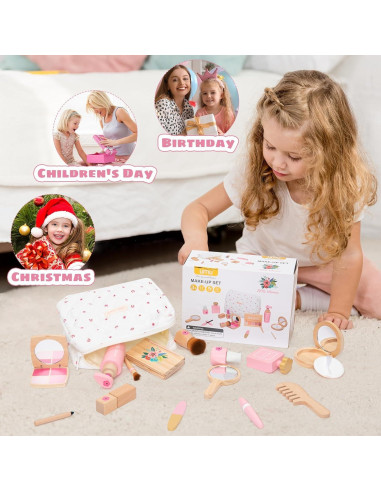 Juego de Maquillaje de Madera Twood 15 Piezas para Niñas