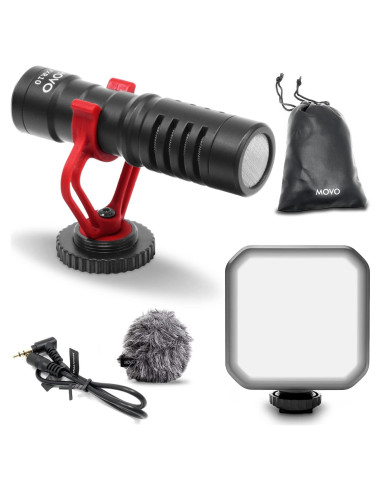 Kit de Video Movo con Micrófono VXR10 y Luz LED Compacta