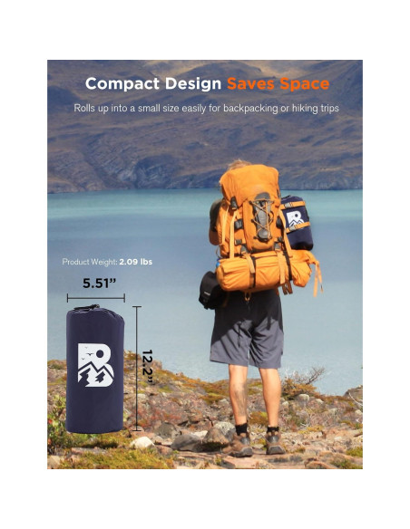 Colchoneta Autoinflable BUPPLEE 6" con Almohada y Bomba