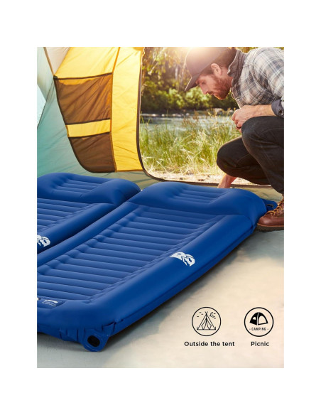 Colchoneta Autoinflable BUPPLEE 6" con Almohada y Bomba