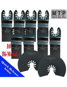 Cuchillas Multiherramienta MTP 10pc Bi-Metal Liberación Rápida 2