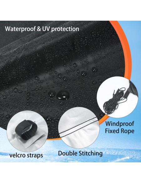 Cubierta de Reemplazo para Toldos 2.44x2.44m YANWEI Negra Impermeable