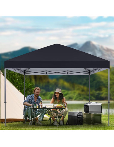 Cubierta de Reemplazo para Toldos 2.44x2.44m YANWEI Negra Impermeable