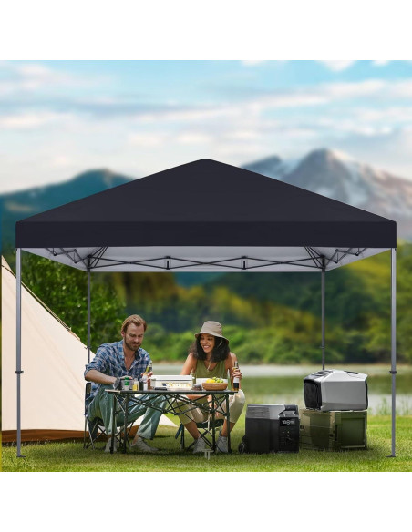 Cubierta de Reemplazo para Toldos 2.44x2.44m YANWEI Negra Impermeable