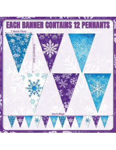 Banderas de Papel Hestya 15m Copos de Nieve Decoración Fiesta 2