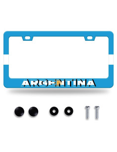 Marco de Placa de Licencia GORSNKYE Acero Inoxidable Bandera Argentina 31.2x16cm