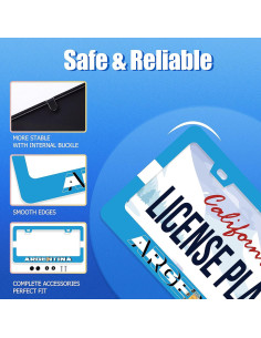 Marco de Placa de Licencia GORSNKYE Acero Inoxidable Bandera Argentina 31.2x16cm 2