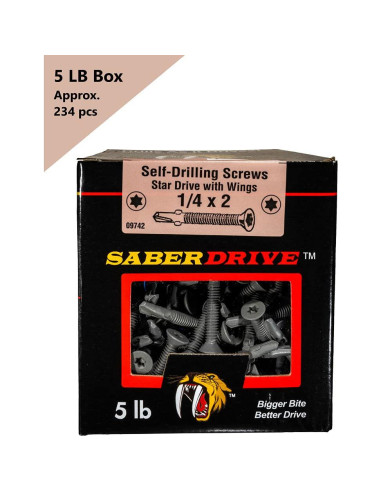 Tornillos para Tablones Saberdrive 1/4" x 5" - 234 Piezas