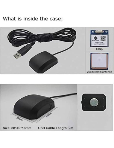 Receptor GPS USB VK-162 G-Mouse 2PCS Antena Externa 121.9g