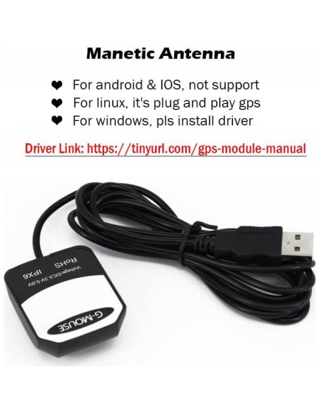 Receptor GPS USB VK-162 G-Mouse 2PCS Antena Externa 121.9g