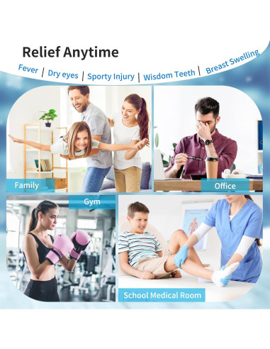 Paquete de 12 Paquetes de Hielo Reutilizables HROOSE Azul