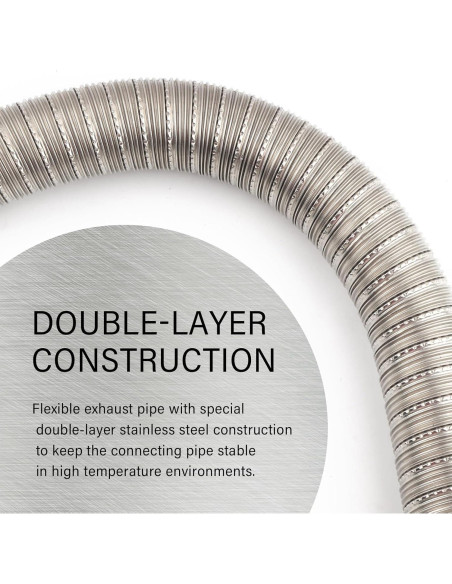 Tubería Flexible de Escape Figpade 39.37 cm Acero Inoxidable