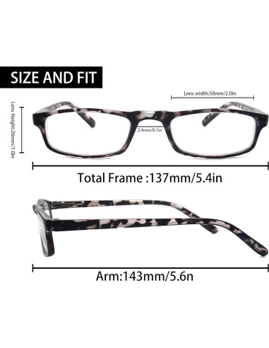 Gafas de Lectura MODFANS para Mujeres y Hombres 1.0x