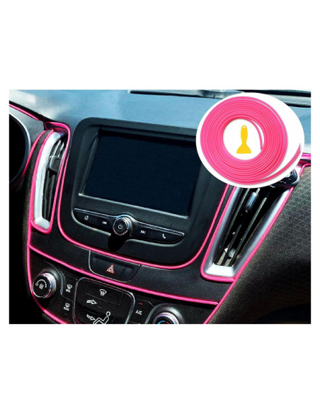 Moldura Decorativa Rosa TIKUN TECH 7.01m para Autos