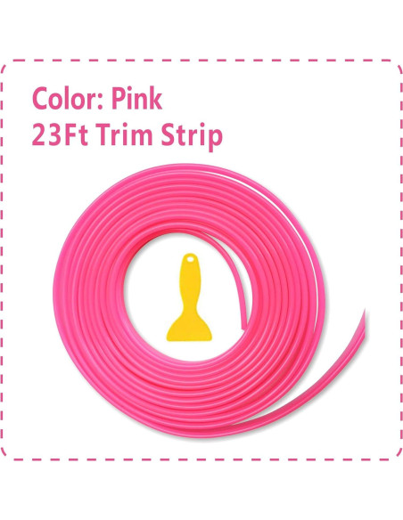 Moldura Decorativa Rosa TIKUN TECH 7.01m para Autos