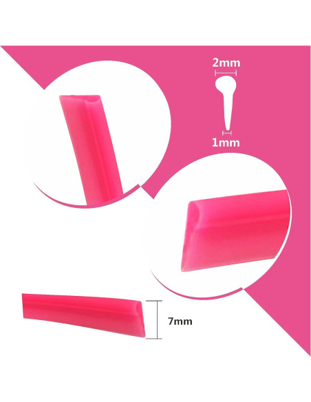 Moldura Decorativa Rosa TIKUN TECH 7.01m para Autos
