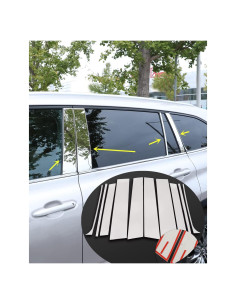 10 PCS Molduras de Pilar de Ventana YAKANEY para Toyota Highlander 2020-2025