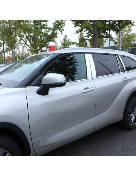 10 PCS Molduras de Pilar de Ventana YAKANEY para Toyota Highlander 2020-2025