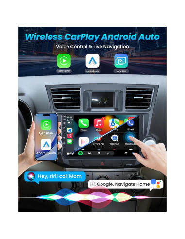 Estéreo Android 10" Jufodrca para Toyota Highlander 2008-2013