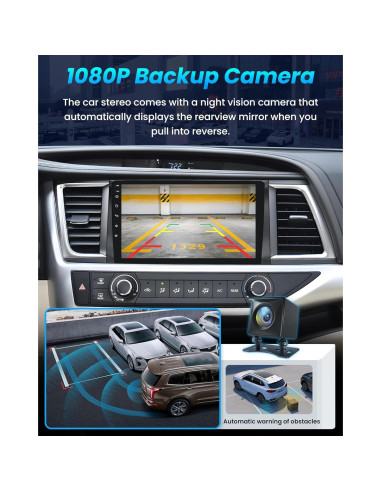 Estéreo Android 10" Jufodrca para Toyota Highlander 2008-2013
