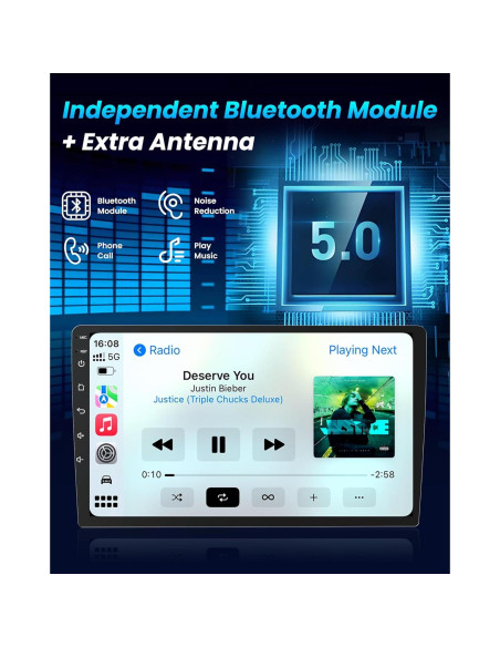 Estéreo Android 10" Jufodrca para Toyota Highlander 2008-2013