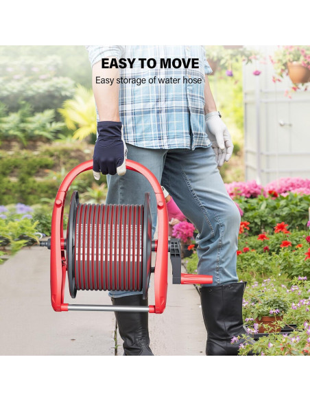 Carro de Carrete de Manguera Hamirah 30m Rojo Plástico