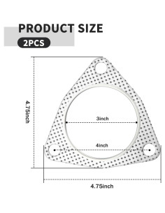 Juego de Juntas de Escape Junecarp 3" Triple Agujero Alta Calidad 2