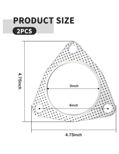 Juego de Juntas de Escape Junecarp 3" Triple Agujero Alta Calidad