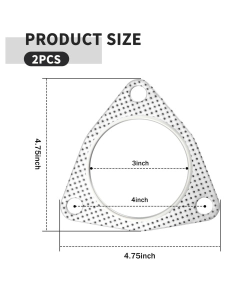Juego de Juntas de Escape Junecarp 3" Triple Agujero Alta Calidad