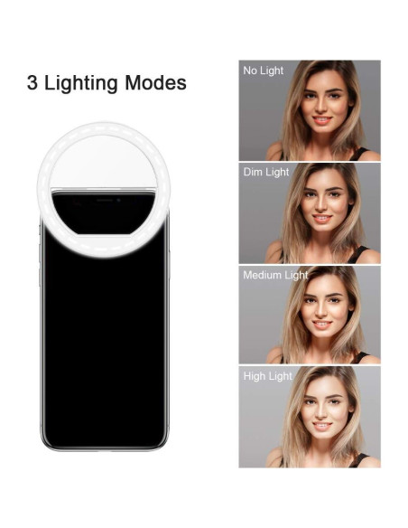 Anillo de Luz para Selfie QIAYA con 36 LED y 3 Modos de Brillo