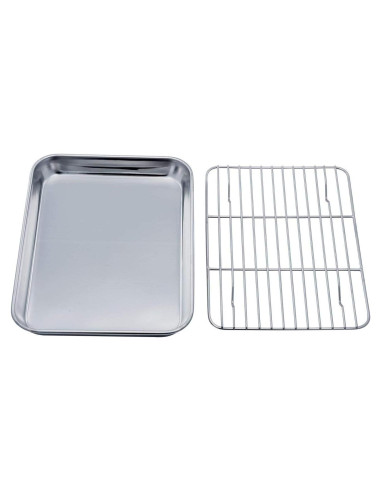 Juego de bandeja y rejilla para horno tostador TeamFar 23.6x17.8cm