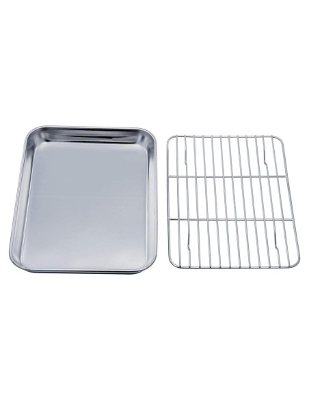 Juego de bandeja y rejilla para horno tostador TeamFar 23.6x17.8cm