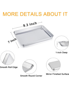 Juego de bandeja y rejilla para horno tostador TeamFar 23.6x17.8cm 2