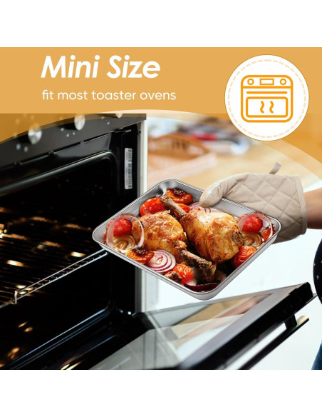 Juego de bandeja y rejilla para horno tostador TeamFar 23.6x17.8cm