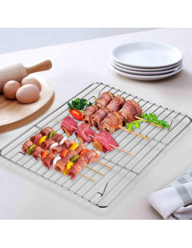 Juego de bandeja y rejilla para horno tostador TeamFar 23.6x17.8cm