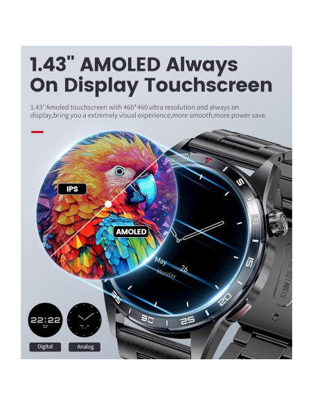 Reloj Inteligente SUNKTA Hombre 1.43" AMOLED IP68 Fitness