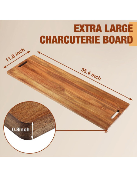 Skylety 4 Tablas de Madera de Acacia 90x30 cm con Mangos Skylety 4 Tablas de Madera de Acacia 90x30 cm con Mangos