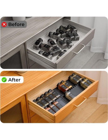 Organizador de Cajones para Especias Homhut - 4 Niveles Expandible