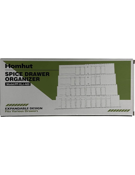 Organizador de Cajones para Especias Homhut - 4 Niveles Expandible
