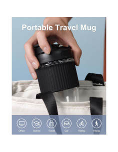 Taza de Vidrio Reutilizable Sivaphe 450 ml Negra a Prueba de Fugas 2