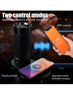 Taza de café inteligente LEGARDLILIU 12 oz calefaccionada 2